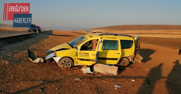 Konya’da ticari taksi şarampole devrildi: 1 ölü, 5 yaralı