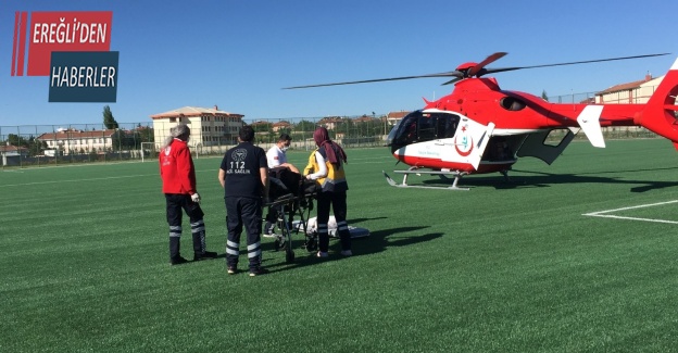 Konya’da beyin kanaması geçiren kadına hava ambulansı
